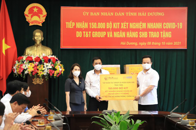 T&T Group và ngân hàng SHB hỗ trợ tỉnh Hải Dương 150.000 bộ KIT xét nghiệm nhanh trị giá gần 7 tỷ đồng